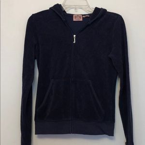Juicy Couture Navy Terry Cloth Zip Up